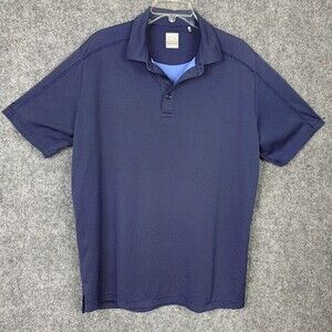 Callaway Short Sleeve Golf Polo Shirt Men Large Blue Black Opti-Dri Swing Tech